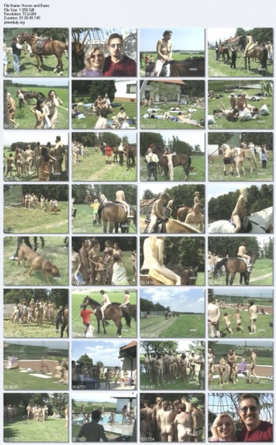 Family nudism of video - horses and bares [Nudism-Planet]