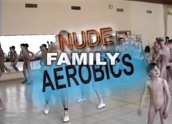 The company of nudists of children and adults is engaged in aerobics [Nudism-Planet]