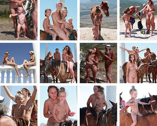 Purenudism - Mothers and daughters of the nudist on horses [Nudism-Planet]