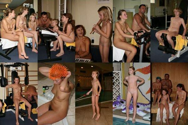 Sports in the pool - a family nudism [Nudism-Planet]