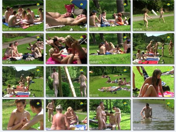 Bathing in a Bahnak - Video of a family naturism outdoors [Nudism-Planet]
