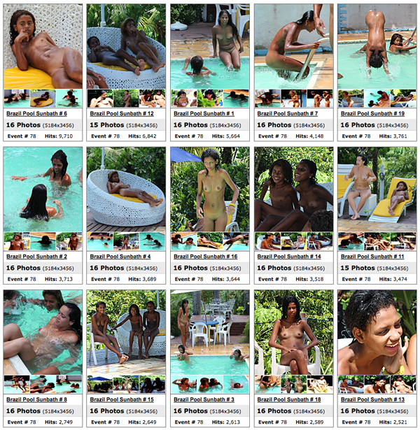 Brazil Pool Sunbath - premium of a photo of a nudism [Nudism-Planet]