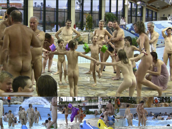 Nudists spent day in the pool families - HD Video [Nudism-Planet]
