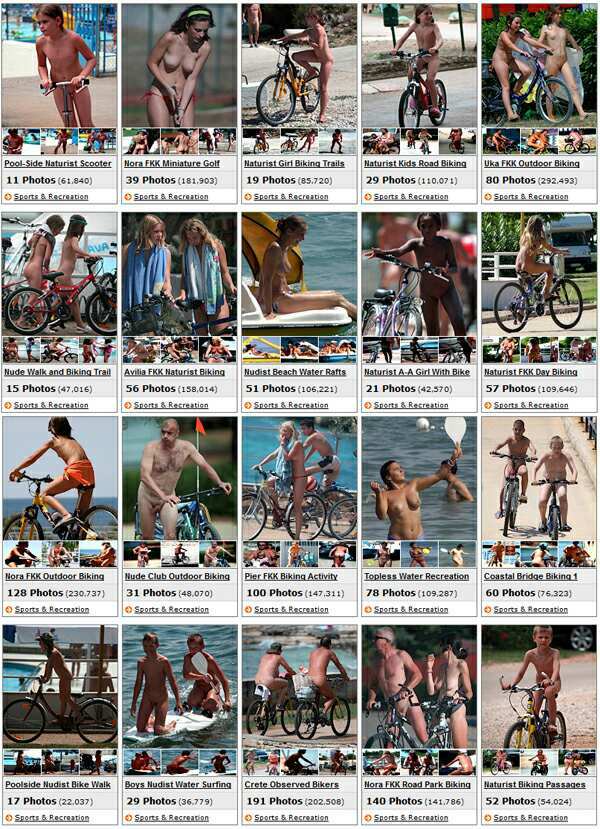 Nudists ride bikes - photo Purenudism [Nudism-Planet]